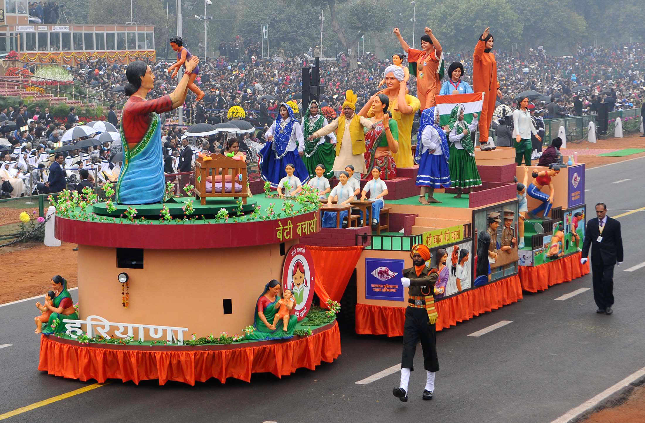 The tableau of Haryana passes through the Rajpath, on the occasion of the 68th Republic Day Parade 2017, in New Delhi on January 26, 2017.